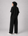 "Calligraphy" Crescent Back-Print Oversized Tee – Women