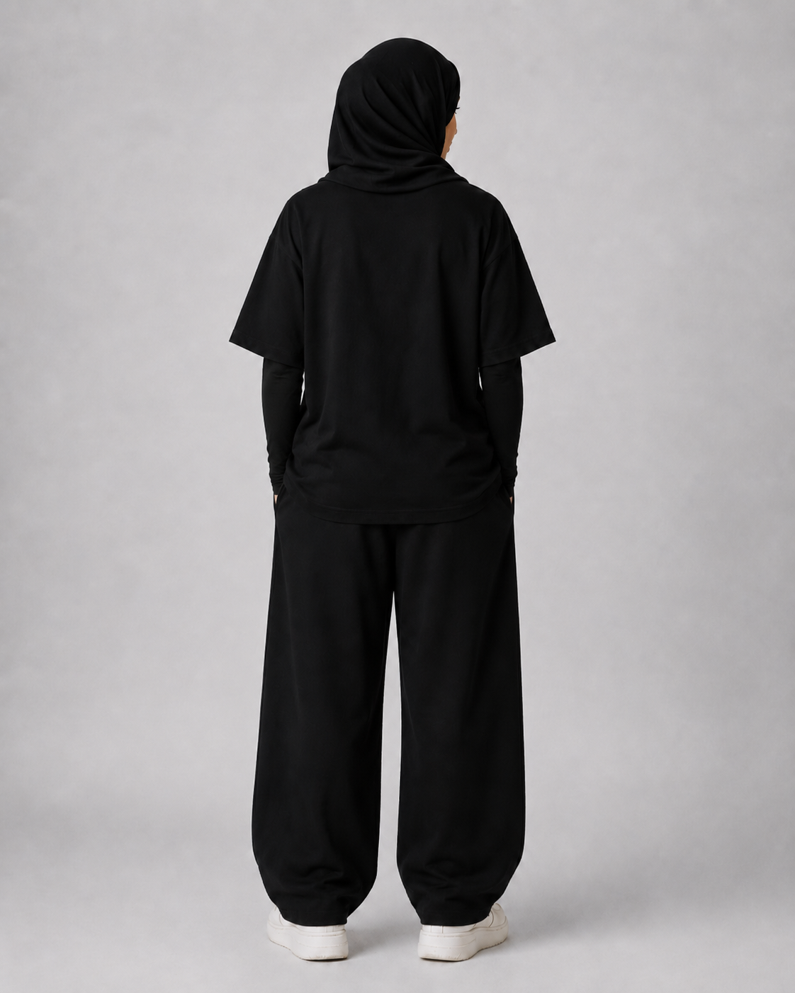 "Calligraphy" Crescent Back-Print Oversized Tee – Women