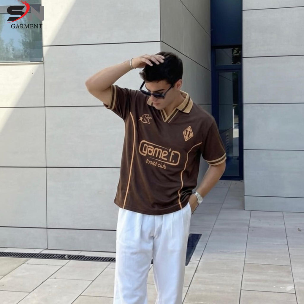 Twin stripe collar printed polo